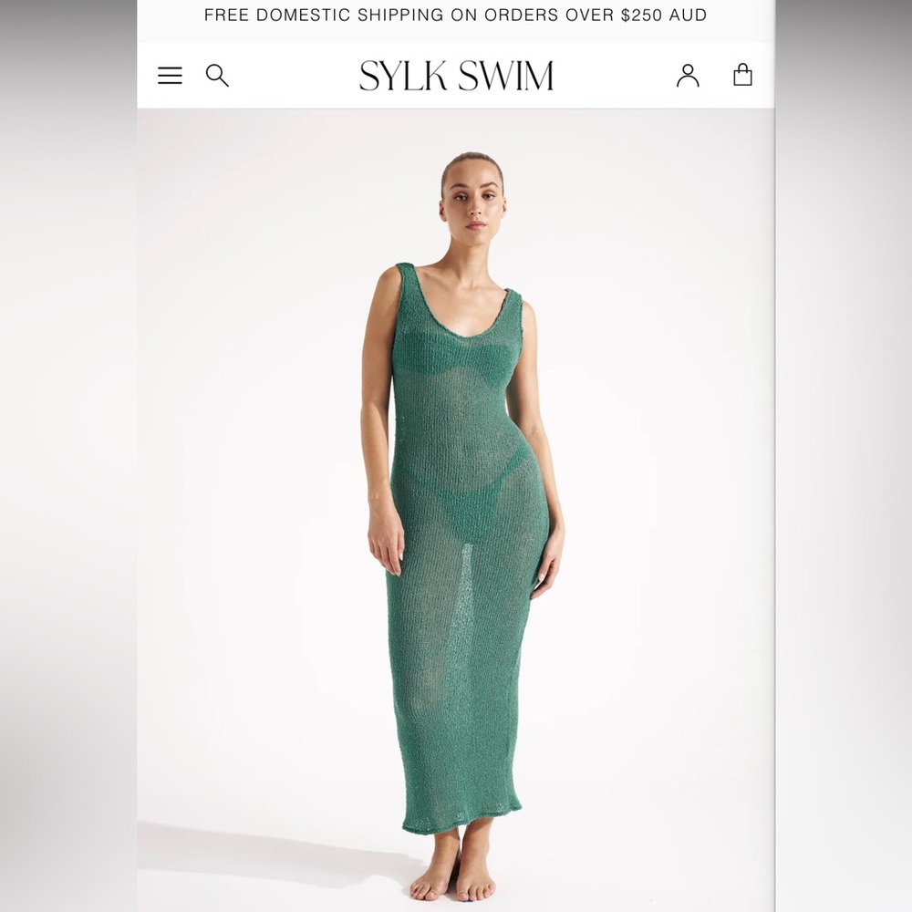 Sylk swim sheer maxi dress